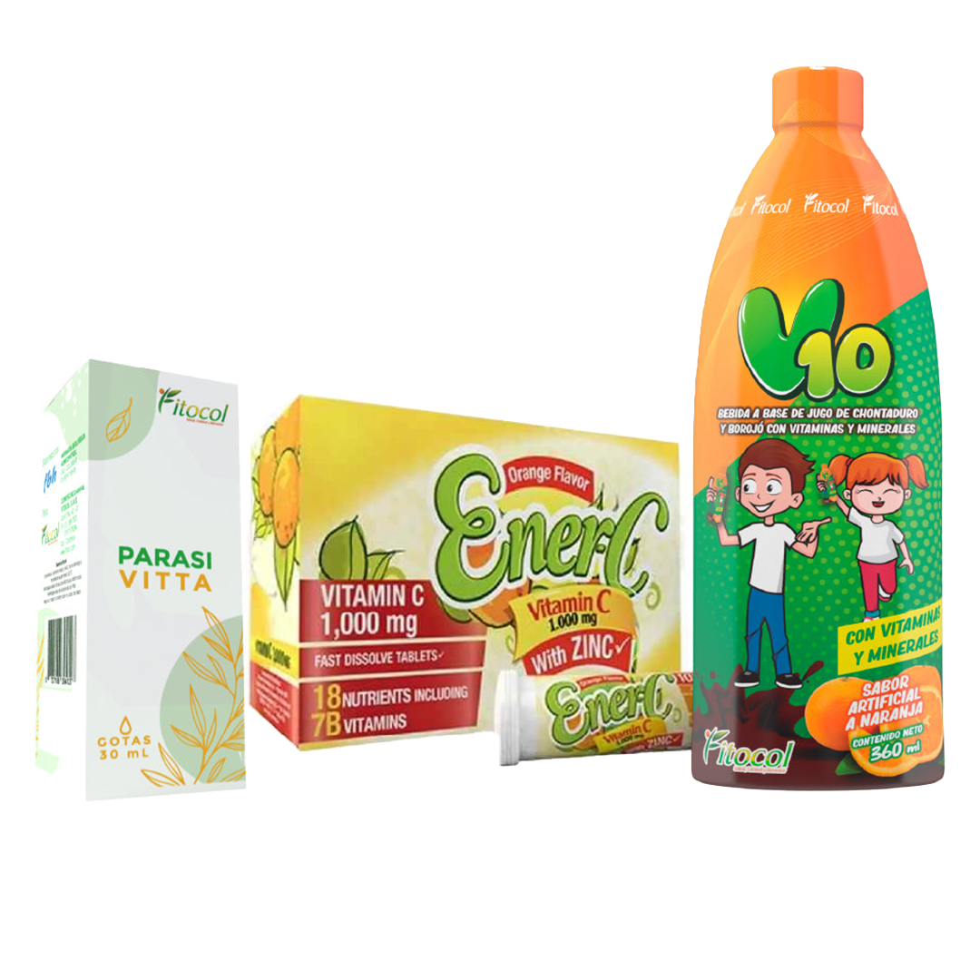 Kit Defensas Niños - V10 Parasivitta Vitam. C-Efervecente