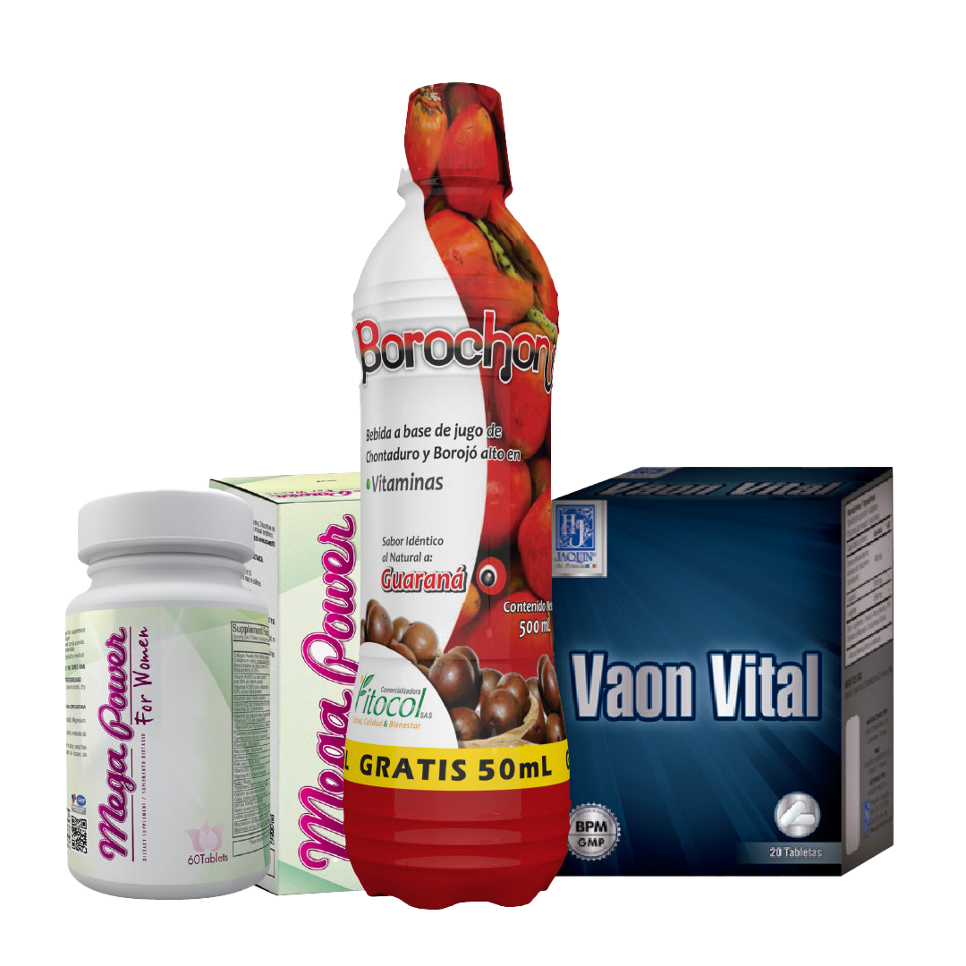 Kit Pareja ( Borochón, Mega Power, Vaon Vital Cápsulas, Regalo)