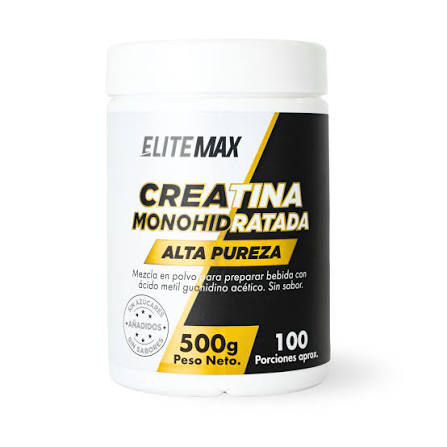 CREATINA PURA MONOHIDRATADA 500GR 100SERV ELITEMAX