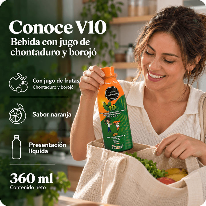 V10 Multivitamínico para Niños con Chontaduro y Borojó · Jarabe 360 ml