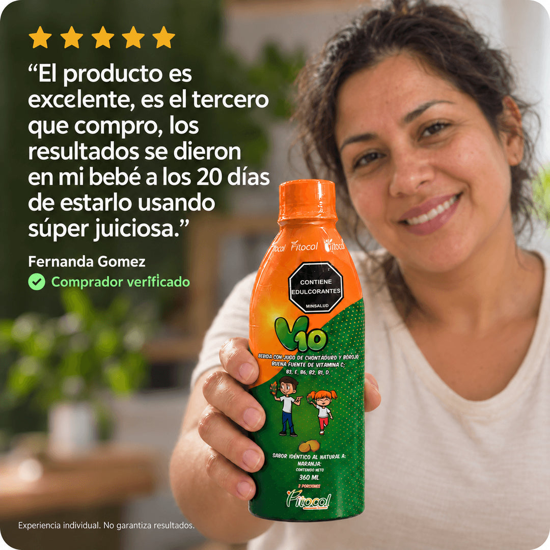 V10 Multivitamínico para Niños con Chontaduro y Borojó · Jarabe 360 ml