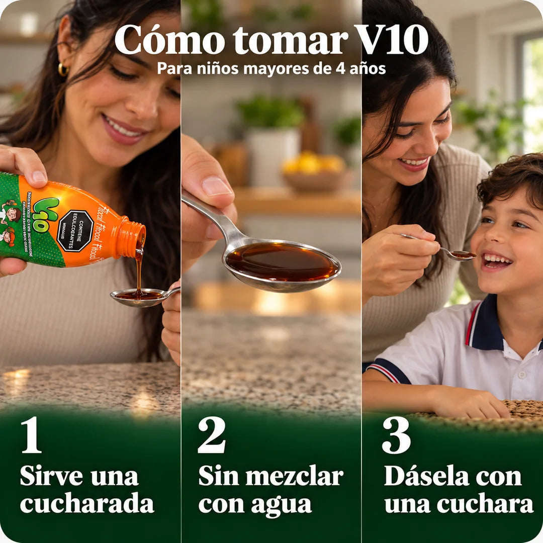 V10 Multivitamínico para Niños con Chontaduro y Borojó · Jarabe 360 ml