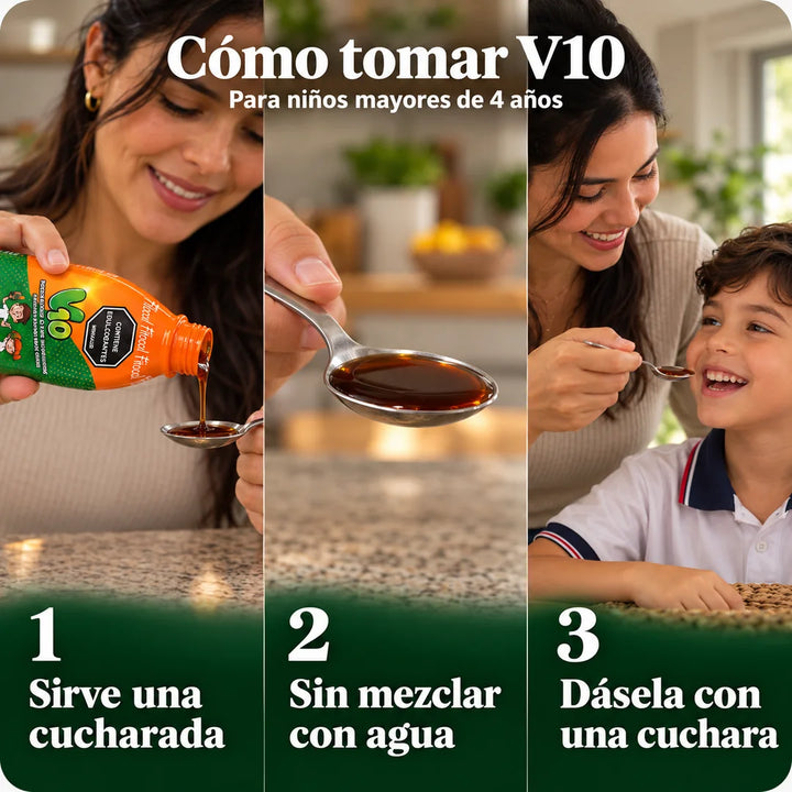 V10 Multivitamínico para Niños con Chontaduro y Borojó · Jarabe 360 ml