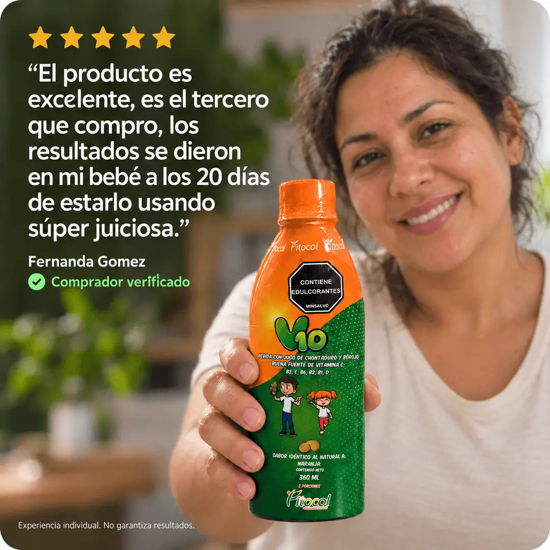 V10 Multivitamínico para Niños con Chontaduro y Borojó · Jarabe 360 ml